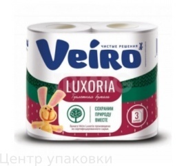 Туалетная бумага 3-х сл VEIRO LUXORIA 4 рулона Туалетная бумага 3-х сл VEIRO LUXORIA 4 рулона